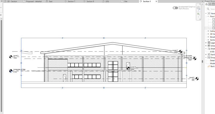 Issued drawing sheet with revision clouds and revision table